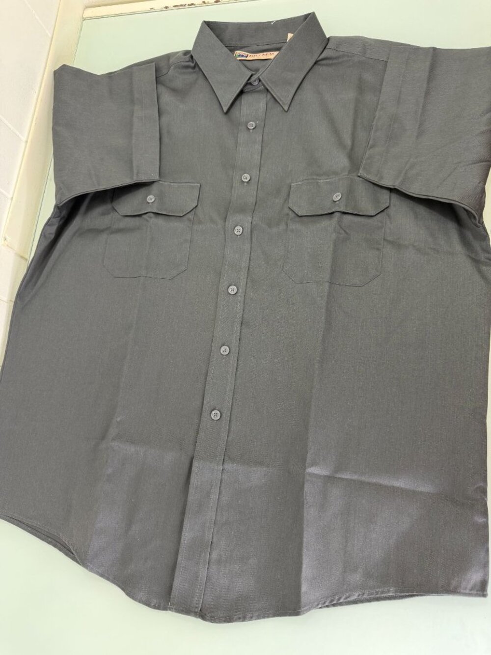 Vintage Big Mac Shirt Button Up Mens XL Gray Workwear Short Sleeve Chore Pockets